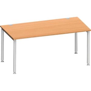 Schäfer Shop Genius Schreibtisch MODENA FLEX, 4-Fuß-Rundrohr, B 1600 x T 800 mm, Buche/weißalu Schäfer Shop Genius Schreibtisch MODENA FLEX, 4-Fuß-Rundrohr, B 1600 x T 800 mm, Buche/weißalu