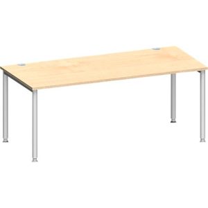 Schäfer Shop Genius Schreibtisch MODENA FLEX, 4-Fuß-Rundrohr, B 1800 x T 800 mm, Ahorn/weißalu Schäfer Shop Genius Schreibtisch MODENA FLEX, 4-Fuß-Rundrohr, B 1800 x T 800 mm, Ahorn/weißalu