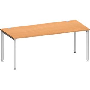 Schäfer Shop Genius Schreibtisch MODENA FLEX, 4-Fuß-Rundrohr, B 1800 x T 800 mm, Buche/weißalu Schäfer Shop Genius Schreibtisch MODENA FLEX, 4-Fuß-Rundrohr, B 1800 x T 800 mm, Buche/weißalu