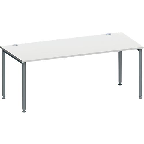 Schäfer Shop Genius Schreibtisch MODENA FLEX, 4-Fuß-Rundrohr, B 1800 x T 800 mm, lichtgrau/anthrazit