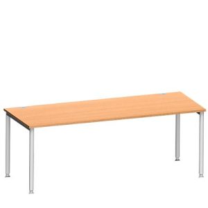 Schäfer Shop Genius Schreibtisch MODENA FLEX, 4-Fuß-Rundrohr, B 2000 x T 1000 mm, Buche/weißalu Schäfer Shop Genius Schreibtisch MODENA FLEX, 4-Fuß-Rundrohr, B 2000 x T 1000 mm, Buche/weißalu