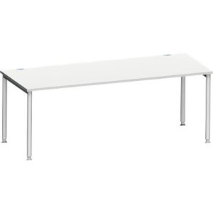 Schäfer Shop Genius Schreibtisch MODENA FLEX, 4-Fuß-Rundrohr, B 2000 x T 1000 mm, lichtgrau/weißalu Schäfer Shop Genius Schreibtisch MODENA FLEX, 4-Fuß-Rundrohr, B 2000 x T 1000 mm, lichtgrau/weißalu