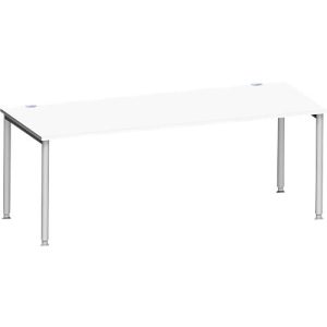 Schäfer Shop Genius Schreibtisch MODENA FLEX, 4-Fuß-Rundrohr, B 2000 x T 1000 mm, weiß/weißalu Schäfer Shop Genius Schreibtisch MODENA FLEX, 4-Fuß-Rundrohr, B 2000 x T 1000 mm, weiß/weißalu