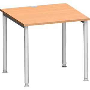 Schäfer Shop Genius Schreibtisch MODENA FLEX, 4-Fuß-Rundrohr, B 800 x T 800 mm, Buche/weißalu Schäfer Shop Genius Schreibtisch MODENA FLEX, 4-Fuß-Rundrohr, B 800 x T 800 mm, Buche/weißalu