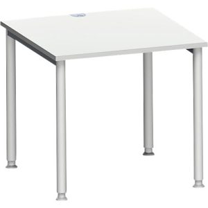 Schäfer Shop Genius Schreibtisch MODENA FLEX, 4-Fuß-Rundrohr, B 800 x T 800 mm, lichtgrau/weißalu Schäfer Shop Genius Schreibtisch MODENA FLEX, 4-Fuß-Rundrohr, B 800 x T 800 mm, lichtgrau/weißalu