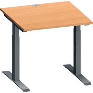 Schäfer Shop Genius Schreibtisch MODENA FLEX, Quadrat, T-Fuß Rechteckrohr, B 800 x T 800 x H 650-850 mm, Ahorn/anthrazit Schäfer Shop Genius Schreibtisch MODENA FLEX, Quadrat, T-Fuß Rechteckrohr, B 800 x T 800 x H 650-850 mm, Ahorn/anthrazit
