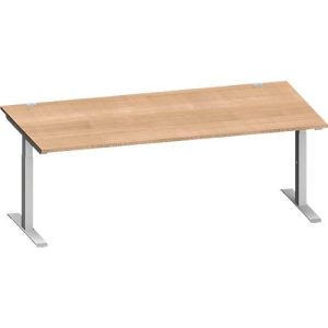 Schäfer Shop Genius Schreibtisch MODENA FLEX, Rechteck, T-Fuß Rechteckrohr, B 2000 x T 1000 x H 650-850 mm, Kirsche Romana/weißalu Schäfer Shop Genius Schreibtisch MODENA FLEX, Rechteck, T-Fuß Rechteckrohr, B 2000 x T 1000 x H 650-850 mm, Kirsche Romana/weißalu