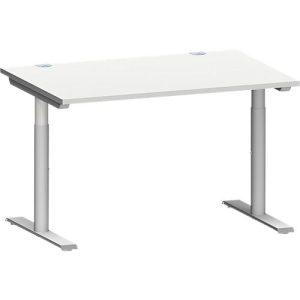 Schäfer Shop Genius Schreibtisch MODENA FLEX, T-Fuß-Rundrohr, B 1200 x T 800 mm, lichtgrau Schäfer Shop Genius Schreibtisch MODENA FLEX, T-Fuß-Rundrohr, B 1200 x T 800 mm, lichtgrau