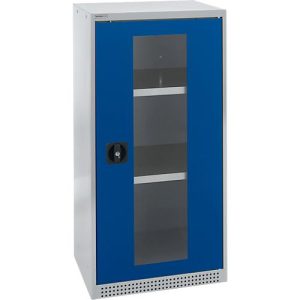 Schäfer Shop Genius Sichttürschrank FS, 3 OH, abschließbar, 2 Fachböden, bis 250 kg, B 545 mm, Stahl, weißaluminium RAL 9006/enzianblau RAL 5010 Schäfer Shop Genius Sichttürschrank FS, 3 OH, abschließbar, 2 Fachböden, bis 250 kg, B 545 mm, Stahl, weißaluminium RAL 9006/enzianblau RAL 5010