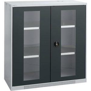 Schäfer Shop Genius Sichttürschrank FS, 3 OH, abschließbar, 2 Fachböden, bis 450 kg, B 1055 mm, Stahl, weißaluminium RAL 9006/anthrazitgrau RAL 7016 Schäfer Shop Genius Sichttürschrank FS, 3 OH, abschließbar, 2 Fachböden, bis 450 kg, B 1055 mm, Stahl, weißaluminium RAL 9006/anthrazitgrau RAL 7016