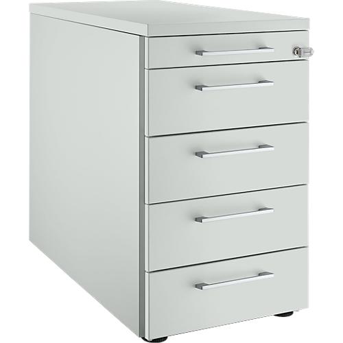 Schäfer Shop Genius Standcontainer 13333, mit Griff eckig, B 435 x H 717 mm, lichtgrau/lichtgrau/lichtgrau