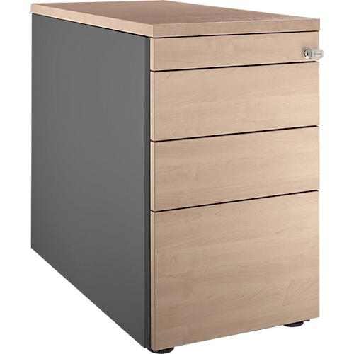 Schäfer Shop Genius Standcontainer 1336, mit Griffnut, B 435 x H 717 mm, anthrazit/Eiche-Dekor