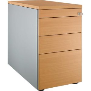 Schäfer Shop Genius Standcontainer 1336, mit Griffnut, B 435 x H 717 mm, weißalu/weißalu/Buche-Dekor Schäfer Shop Genius Standcontainer 1336, mit Griffnut, B 435 x H 717 mm, weißalu/weißalu/Buche-Dekor