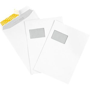 Schäfer Shop Genius Versandtaschen, Format C4, mit Fenster, Haftklebung, Papier, 90 g/m², weiß, 25 Stück Schäfer Shop Genius Versandtaschen, Format C4, mit Fenster, Haftklebung, Papier, 90 g/m², weiß, 25 Stück