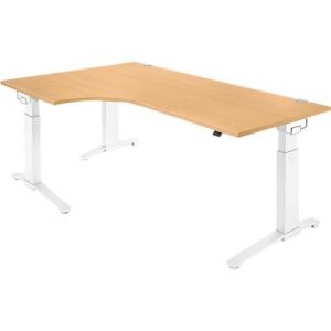Schäfer Shop Genius Winkelschreibtisch 90° PLANOVA ERGOSTYLE, Ansatz links, manuell höhenverstellbar, B 2000 mm, Buche-Dekor/weiß Schäfer Shop Genius Winkelschreibtisch 90° PLANOVA ERGOSTYLE, Ansatz links, manuell höhenverstellbar, B 2000 mm, Buche-Dekor/weiß