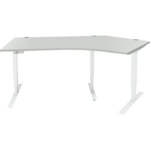 Schäfer Shop Genius Winkelschreibtisch AERO FLEX, elektrisch höhenverstellbar, 135° Winkel rechts, B 2165 mm, lichtgrau/weiß + Memorypanel Schäfer Shop Genius Winkelschreibtisch AERO FLEX, elektrisch höhenverstellbar, 135° Winkel rechts, B 2165 mm, lichtgrau/weiß + Memorypanel