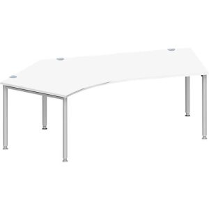 Schäfer Shop Genius Winkelschreibtisch MODENA FLEX 135°, Ansatz links, weiß/weißaluminium Schäfer Shop Genius Winkelschreibtisch MODENA FLEX 135°, Ansatz links, weiß/weißaluminium