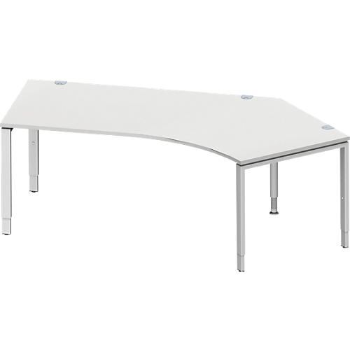 Schäfer Shop Genius Winkelschreibtisch MODENA FLEX 135°, Ansatz rechts, B 2165 mm, lichtgrau