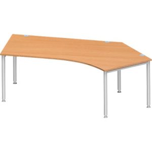 Schäfer Shop Genius Winkelschreibtisch MODENA FLEX 135°, Ansatz rechts, Buche/weißaluminium Schäfer Shop Genius Winkelschreibtisch MODENA FLEX 135°, Ansatz rechts, Buche/weißaluminium