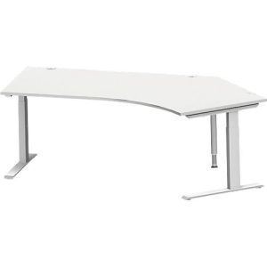 Schäfer Shop Genius Winkelschreibtisch MODENA FLEX 135°, Ansatz rechts, C-Fuß-Rechteckrohr, B 2165 mm, lichtgrau Schäfer Shop Genius Winkelschreibtisch MODENA FLEX 135°, Ansatz rechts, C-Fuß-Rechteckrohr, B 2165 mm, lichtgrau