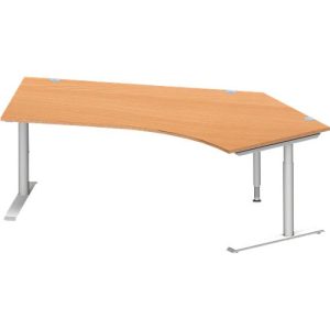 Schäfer Shop Genius Winkelschreibtisch MODENA FLEX 135°, Ansatz rechts, C-Fuß-Rundrohr, B 2165 mm, buche Schäfer Shop Genius Winkelschreibtisch MODENA FLEX 135°, Ansatz rechts, C-Fuß-Rundrohr, B 2165 mm, buche