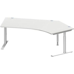 Schäfer Shop Genius Winkelschreibtisch MODENA FLEX 135°, Ansatz rechts, C-Fuß-Rundrohr, B 2165 mm, lichtgrau Schäfer Shop Genius Winkelschreibtisch MODENA FLEX 135°, Ansatz rechts, C-Fuß-Rundrohr, B 2165 mm, lichtgrau