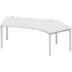 Schäfer Shop Genius Winkelschreibtisch MODENA FLEX 135°, Ansatz rechts, lichtgrau/weißaluminium Schäfer Shop Genius Winkelschreibtisch MODENA FLEX 135°, Ansatz rechts, lichtgrau/weißaluminium