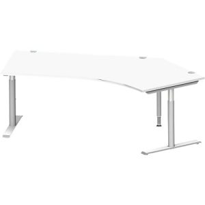 Schäfer Shop Genius Winkelschreibtisch MODENA FLEX 135°, T-Fuß-Rundrohr, B 2165 mm, Ansatz rechts, weiß/weißalu Schäfer Shop Genius Winkelschreibtisch MODENA FLEX 135°, T-Fuß-Rundrohr, B 2165 mm, Ansatz rechts, weiß/weißalu