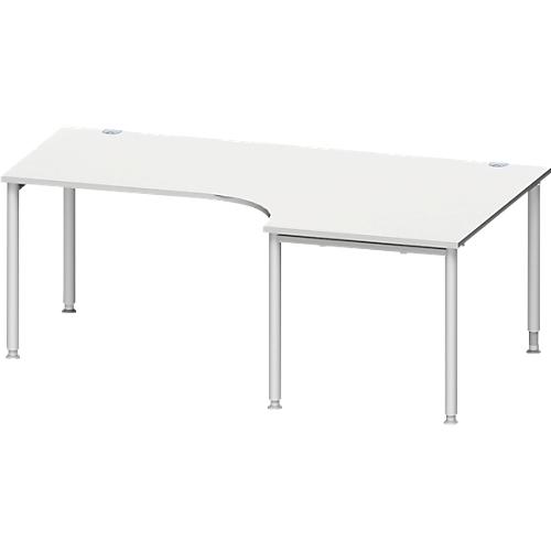 Schäfer Shop Genius Winkelschreibtisch MODENA FLEX 90°, Ansatz rechts, B 2000 mm, lichtgrau