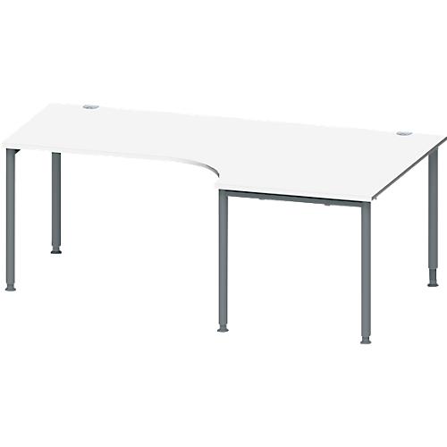 Schäfer Shop Genius Winkelschreibtisch MODENA FLEX 90°, Ansatz rechts, B 2000 mm, weiß/anthrazit