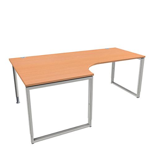 Schäfer Shop Genius Winkelschreibtisch MODENA FLEX, 90°, Bügelfuß, Ansatz links, B 2000 mm, Buche-Dekor