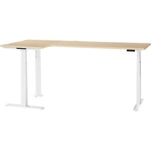 Schäfer Shop Genius Winkelschreibtisch Modena Flex, elektrisch höhenverstellbar, 90° Winkel beidseitig, B 2000 x T 1600 mm, Ahorn/weiß Schäfer Shop Genius Winkelschreibtisch Modena Flex, elektrisch höhenverstellbar, 90° Winkel beidseitig, B 2000 x T 1600 mm, Ahorn/weiß