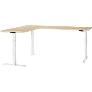 Schäfer Shop Genius Winkelschreibtisch Modena Flex, elektrisch höhenverstellbar, 90° Winkel beidseitig, B 2000 x T 2400 mm, Ahorn/weiß Schäfer Shop Genius Winkelschreibtisch Modena Flex, elektrisch höhenverstellbar, 90° Winkel beidseitig, B 2000 x T 2400 mm, Ahorn/weiß