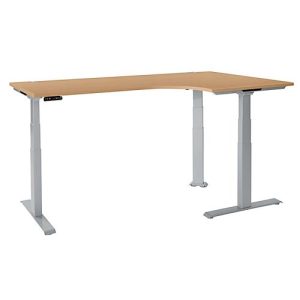 Schäfer Shop Genius Winkelschreibtisch Modena Flex, elektrisch höhenverstellbar, 90° Winkel, T-Fuß, B 2000 mm, Buche/weißalu Schäfer Shop Genius Winkelschreibtisch Modena Flex, elektrisch höhenverstellbar, 90° Winkel, T-Fuß, B 2000 mm, Buche/weißalu