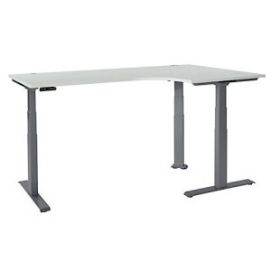 Schäfer Shop Genius Winkelschreibtisch Modena Flex, elektrisch höhenverstellbar, 90° Winkel, T-Fuß, B 2000 mm, lichtgrau/anthrazit Schäfer Shop Genius Winkelschreibtisch Modena Flex, elektrisch höhenverstellbar, 90° Winkel, T-Fuß, B 2000 mm, lichtgrau/anthrazit