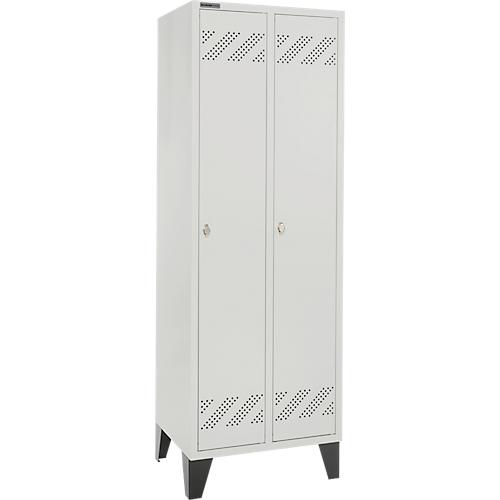 Schäfer Shop Pure Kleiderspind, 2 Abteile, mit Fuß, Drehriegelverschluss, lichtgrau/lichtgrau
