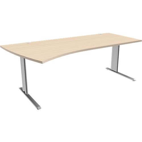 Schäfer Shop Pure Schreibtisch PLANOVA BASIC, B 2000 mm, Ahorn-Dekor, Gestell weiß