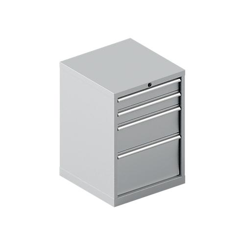 Schäfer Shop Pure Schubladenschrank 27-27, 4 Schübe, bis 75 kg, B 564 x T 572 x H 800 mm, weißaluminium/weißaluminium
