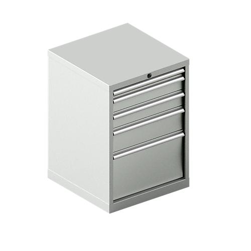 Schäfer Shop Pure Schubladenschrank 27-27, 5 Schubl., bis 200 kg, B 564 x T 572 x H 800 mm, lichtgrau/lichtgrau