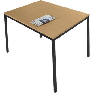 Schäfer Shop Pure Stahlrohrtisch, Rechteck, Quadratrohrfuß, B 1200 x T 800 x H 720 mm, Buche/schwarz Schäfer Shop Pure Stahlrohrtisch, Rechteck, Quadratrohrfuß, B 1200 x T 800 x H 720 mm, Buche/schwarz