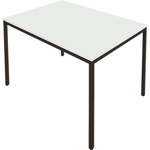 Schäfer Shop Pure Stahlrohrtisch, Rechteck, Quadratrohrfuß, B 1400 x T 800 x H 720 mm, lichtgrau/schwarz
