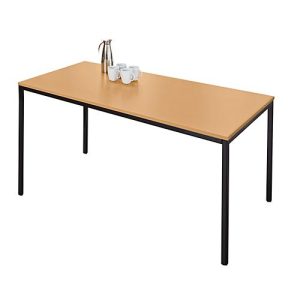 Schäfer Shop Pure Stahlrohrtisch, Rechteck, Quadratrohrfuß, B 1600 x T 800 x H 720 mm, Buche/schwarz Schäfer Shop Pure Stahlrohrtisch, Rechteck, Quadratrohrfuß, B 1600 x T 800 x H 720 mm, Buche/schwarz