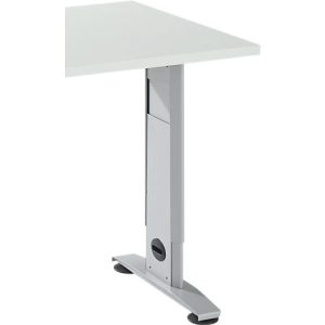 Schäfer Shop Select Ansatztisch LOGIN, C-Fuß, B 1000 x T 600 x H 660-820 mm, lichtgrau/weißalu Schäfer Shop Select Ansatztisch LOGIN, C-Fuß, B 1000 x T 600 x H 660-820 mm, lichtgrau/weißalu