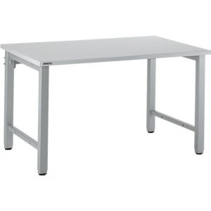 Schäfer Shop Select Arbeitstisch, manuell höhenverstellbar, 4-Fußgestell, B 1200 x T 800 x H 680-960 mm, Holz & Stahl, weißaluminium/weißaluminium Schäfer Shop Select Arbeitstisch, manuell höhenverstellbar, 4-Fußgestell, B 1200 x T 800 x H 680-960 mm, Holz & Stahl, weißaluminium/weißaluminium