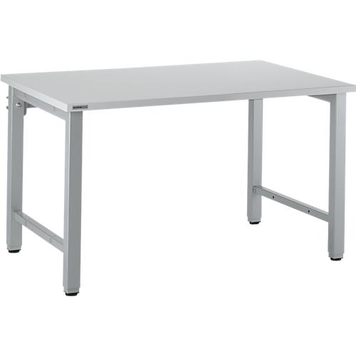 Schäfer Shop Select Arbeitstisch, manuell höhenverstellbar, 4-Fußgestell, B 1200 x T 800 x H 680-960 mm, Holz & Stahl, weißaluminium/weißaluminium
