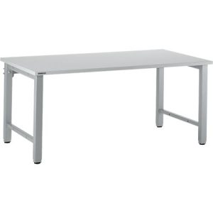 Schäfer Shop Select Arbeitstisch, manuell höhenverstellbar, 4-Fußgestell, B 2000 x T 800 x H 680-960 mm, Holz & Stahl, lichtgrau/weißaluminium Schäfer Shop Select Arbeitstisch, manuell höhenverstellbar, 4-Fußgestell, B 2000 x T 800 x H 680-960 mm, Holz & Stahl, lichtgrau/weißaluminium