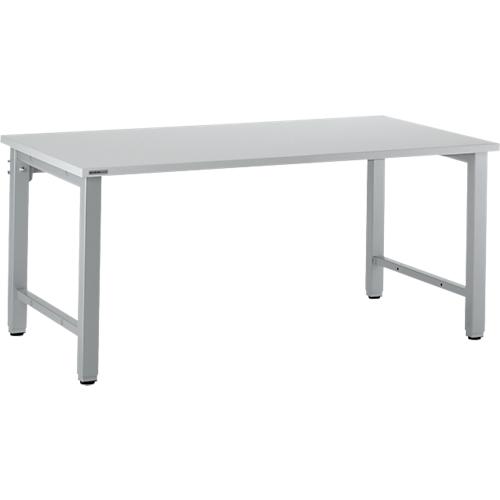 Schäfer Shop Select Arbeitstisch, manuell höhenverstellbar, 4-Fußgestell, B 2000 x T 800 x H 680-960 mm, Holz & Stahl, lichtgrau/weißaluminium