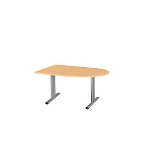 Schäfer Shop Select Besprechungstisch Planova Basic, Halbkreis, T-Fuß, B 1400 x T 1000 x H 717 mm, Buche/weißaluminium RAL 9006 Schäfer Shop Select Besprechungstisch Planova Basic, Halbkreis, T-Fuß, B 1400 x T 1000 x H 717 mm, Buche/weißaluminium RAL 9006