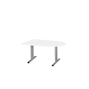 Schäfer Shop Select Besprechungstisch Planova Basic, Halbkreis, T-Fuß, B 1400 x T 1000 x H 717 mm, weiß/weißaluminium RAL 9006 Schäfer Shop Select Besprechungstisch Planova Basic, Halbkreis, T-Fuß, B 1400 x T 1000 x H 717 mm, weiß/weißaluminium RAL 9006