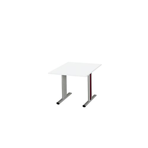 Schäfer Shop Select Besprechungstisch Planova Basic, Quadrat, T-Fuß, B 1000 x T 1000 x H 717 mm, weiß/weißaluminium RAL 9006